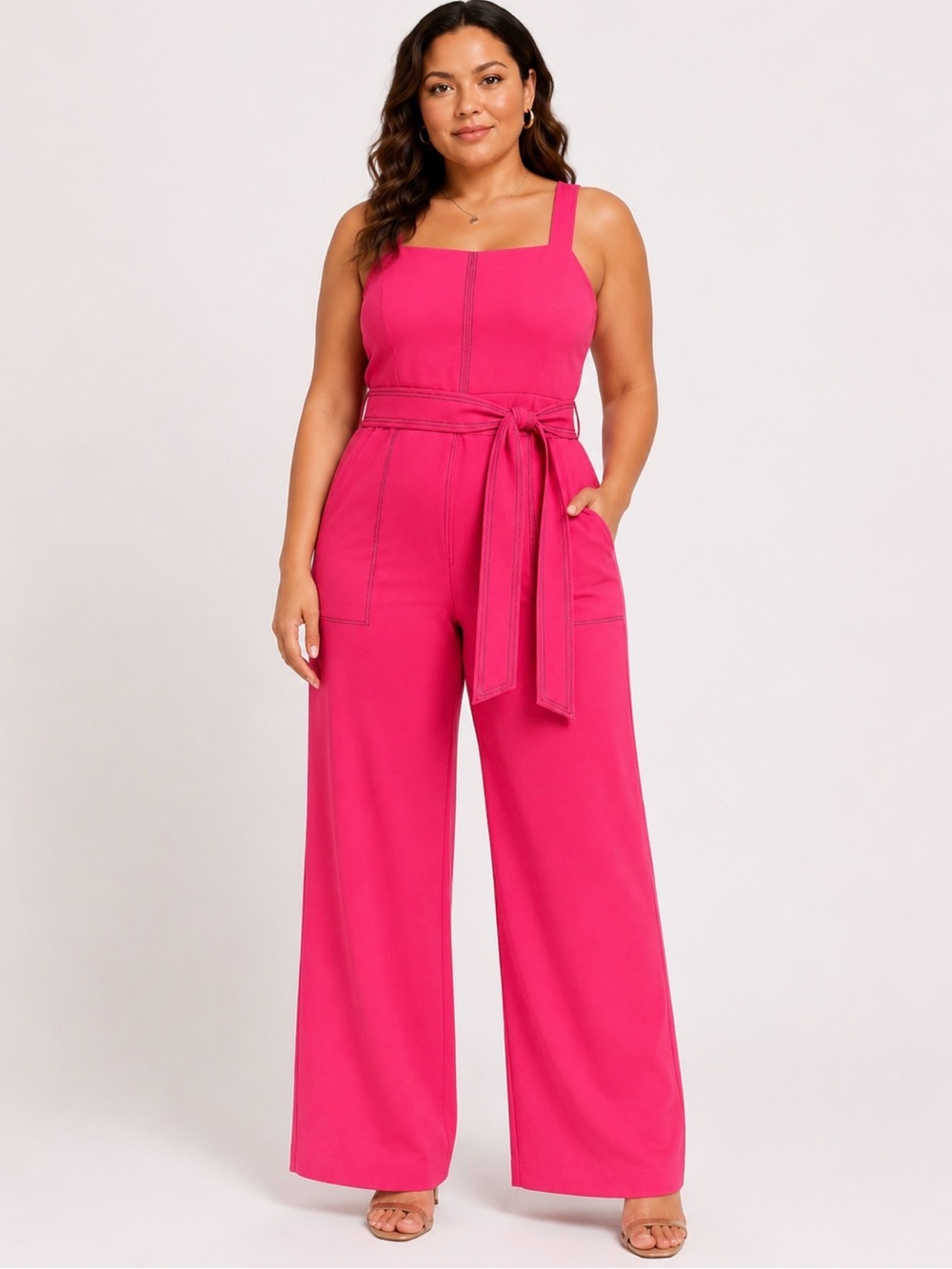 Armani Exchange Hot Pink Wide-Leg Jumpsuit size 14